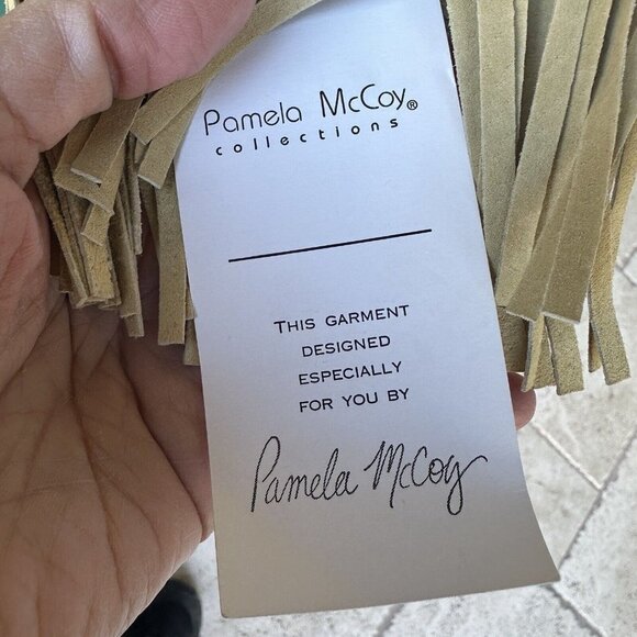 VTG Pamela McCoy Jacket Leather Suede Fringe Western Tan‎ Women Size S NWT - Picture 10 of 12